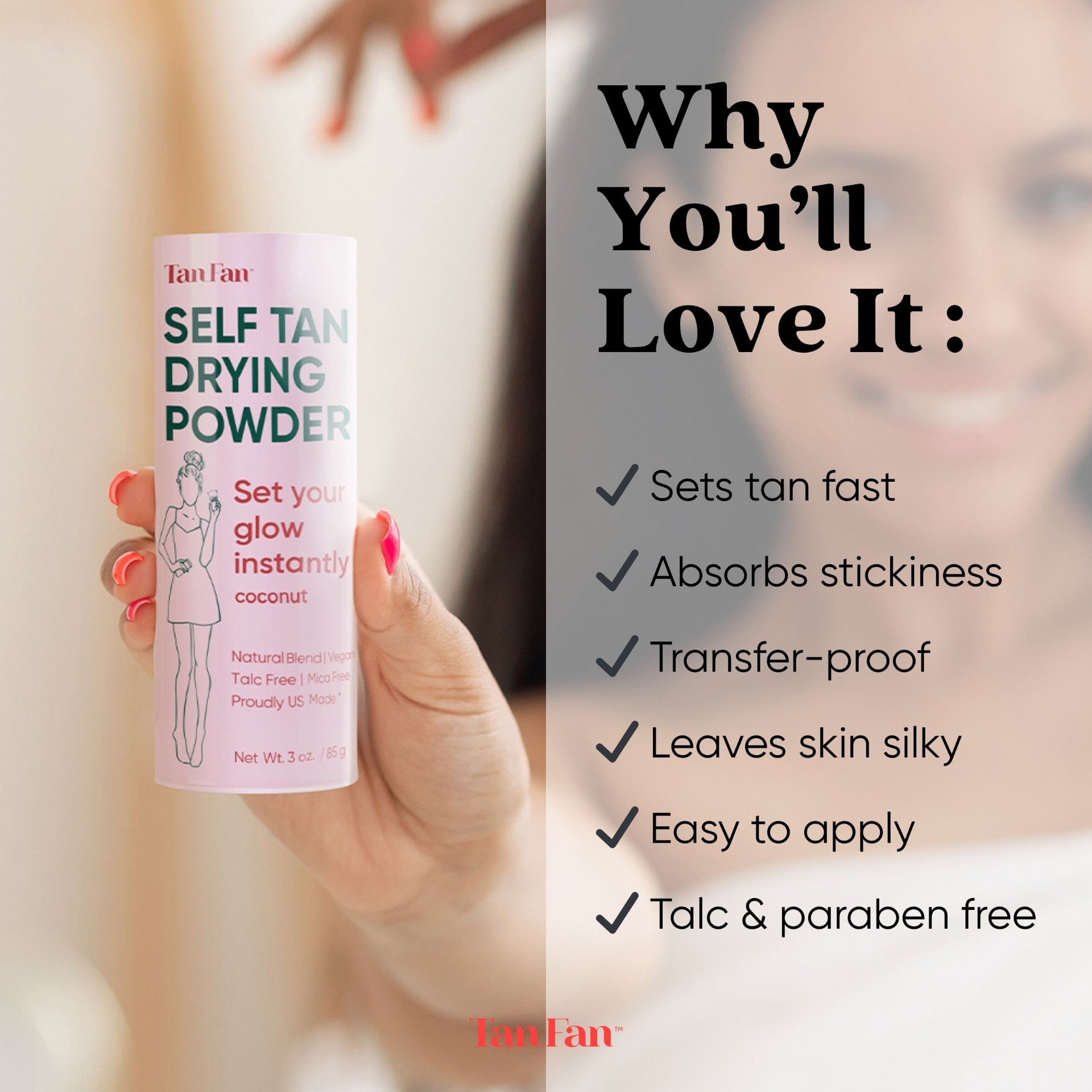self tan drying powder