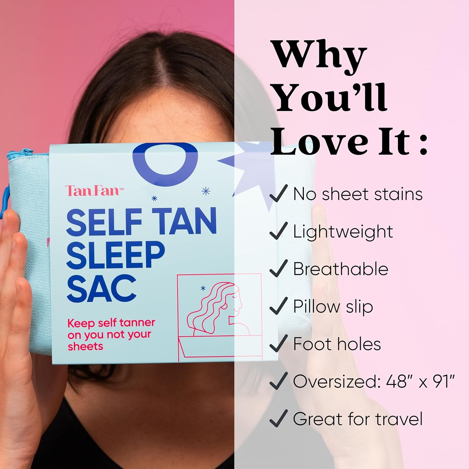 Self Tan Sleep Sac Navy + Powder Kit